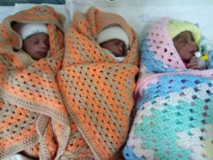 Chavuma Mission Hospitalで産まれた三つ子ちゃん。